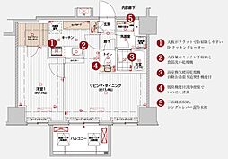プレシャスハーモニー八王子 1LDKの間取図画像