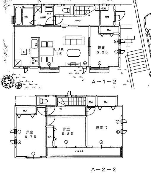 参考間取図　A号棟建物参考価格：１５００万円