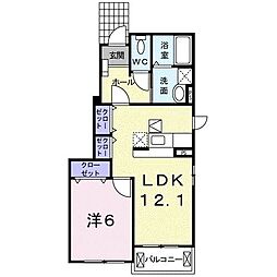 井原鉄道 井原駅 徒歩26分の賃貸アパート 1階1LDKの間取り