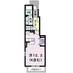 JR山陽本線 福山駅 バス20分 山郷農協下車 徒歩3分の賃貸アパート 1階ワンルームの間取り