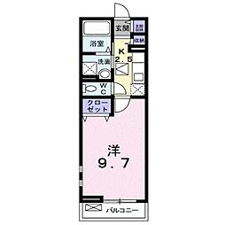 JR山陽本線 福山駅 バス25分 新涯1丁目下車 徒歩4分の賃貸アパート 1階1Kの間取り