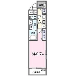 JR山陽本線 東福山駅 徒歩11分の賃貸アパート 2階1Kの間取り