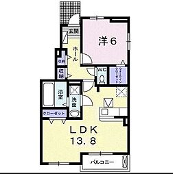 JR山陽本線 尾道駅 バス33分 因島北インター入口下車 徒歩25分の賃貸アパート 1階1LDKの間取り