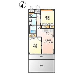 ピュアローズ 2LDKの間取図画像