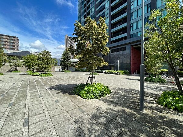 敷地内には綺麗に整備された広々とした歩道空間が広がっています！車が進入してこない安全な広場のため、小さなお子様と一緒でも安心してゆったりとお散歩を楽しめます♪緑を感じながら爽やかに過ごせますね！
