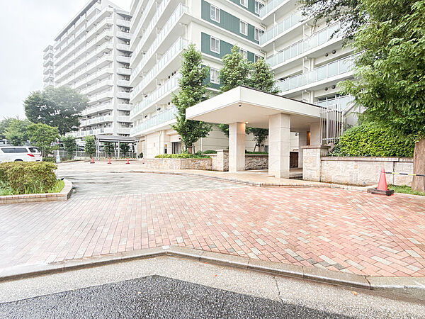 青空にそびえ立つ、大規模マンションです！エントランス周辺には綺麗にお手入れされた植栽があり、毎日緑を感じられます。
