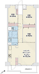 ライオンズマンション上福岡 3LDKの間取図画像