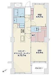 ヴィラージュ白山 2SLDKの間取図画像