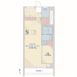 まんしょん早稲田 1LDKの間取り