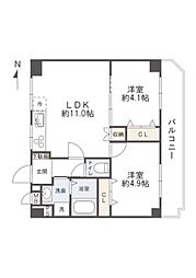西武ルミエール武蔵関マンション 2LDKの間取図画像