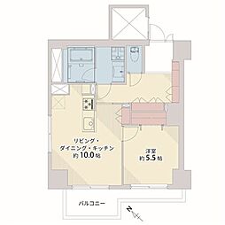 コープ野村一番町 1LDKの間取図画像