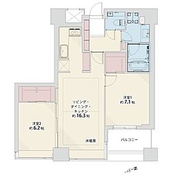 パークコート赤坂ザタワー 2LDKの間取図画像