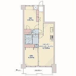 クレッセント大島 2LDKの間取図画像