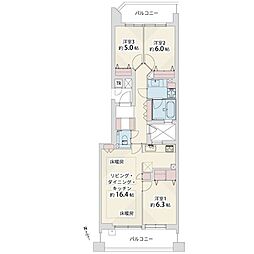 アールヴェール河原町二条 3LDKの間取図画像