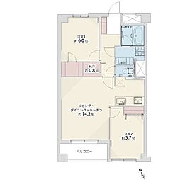 シルバーハイツ東寺町 2SLDKの間取図画像