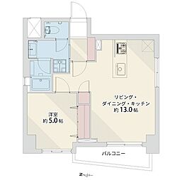 レジェンド三ノ輪 1LDKの間取図画像