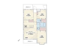 マイキャッスル宮崎台イーストコート 3LDKの間取図画像