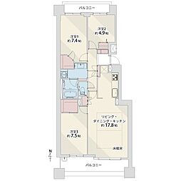 マナーズフォートスイートテラスS棟 3LDKの間取図画像