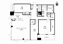 プレサンスレジェンド堺筋本町タワー 3LDKの間取図画像