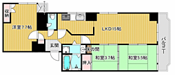 インペリアルコープ谷町 3LDKの間取図画像
