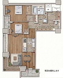 シエリアタワー大阪堀江 2LDKの間取図画像