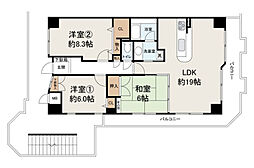 アパガーデンコート鳳西弐番館 3LDKの間取図画像
