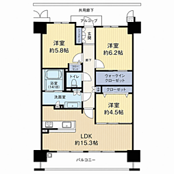 リバーガーデン森の城 3LDKの間取図画像