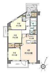 アーリアレジデンス南町田 3LDKの間取図画像