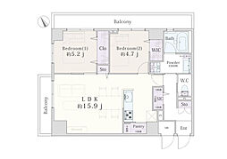 ニューライフ西早稲田 701 2LDKの間取り