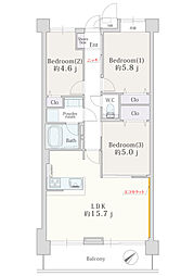 グランドメゾン衣笠南 3LDKの間取図画像