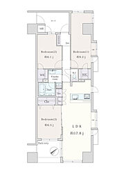 ドメス新横浜 3LDKの間取図画像