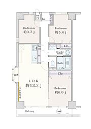 ダイアパレス茅ヶ崎 3LDKの間取図画像