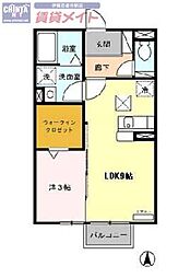 Ｋ’ｓハイム　II 1階1LDKの間取り