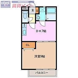 シトラスタウンコート 1DKの間取図画像