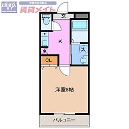 コンフォート服部 1Kの間取図画像
