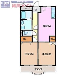 カサグランデ 2DKの間取図画像