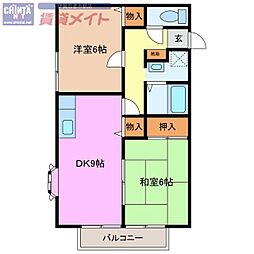 フラット立石 2DKの間取図画像