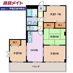 グランディール・雅 4DKの間取図画像