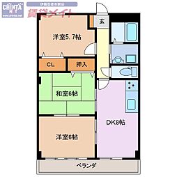 グランディール・雅 3DKの間取図画像