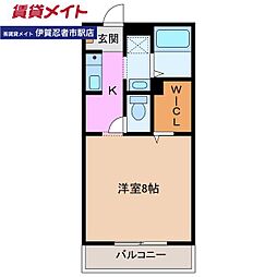 ヴィレッジ城西C 1Kの間取図画像