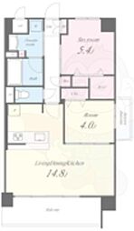 グランコート高槻 2階1SLDKの間取り