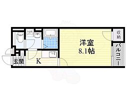 クレイノハレ　オリナ 2階1Kの間取り