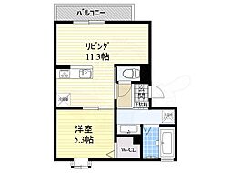 サンハイツ 3階1LDKの間取り