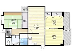 ベラディール1 3LDKの間取図画像