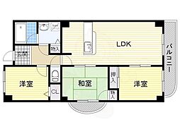 シャンテ・メゾン 3LDKの間取図画像