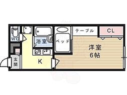レオパレス奈佐原 1Kの間取図画像