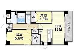 berryblue高槻 2LDKの間取図画像