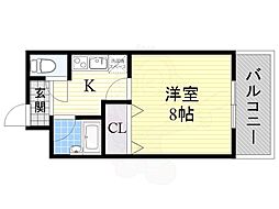 メゾネット高槻 1Kの間取図画像