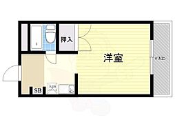 イーストヴィレッジ茨木 ワンルームの間取図画像