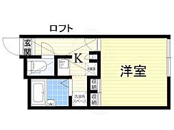 レオパレス滝の華 1Kの間取図画像